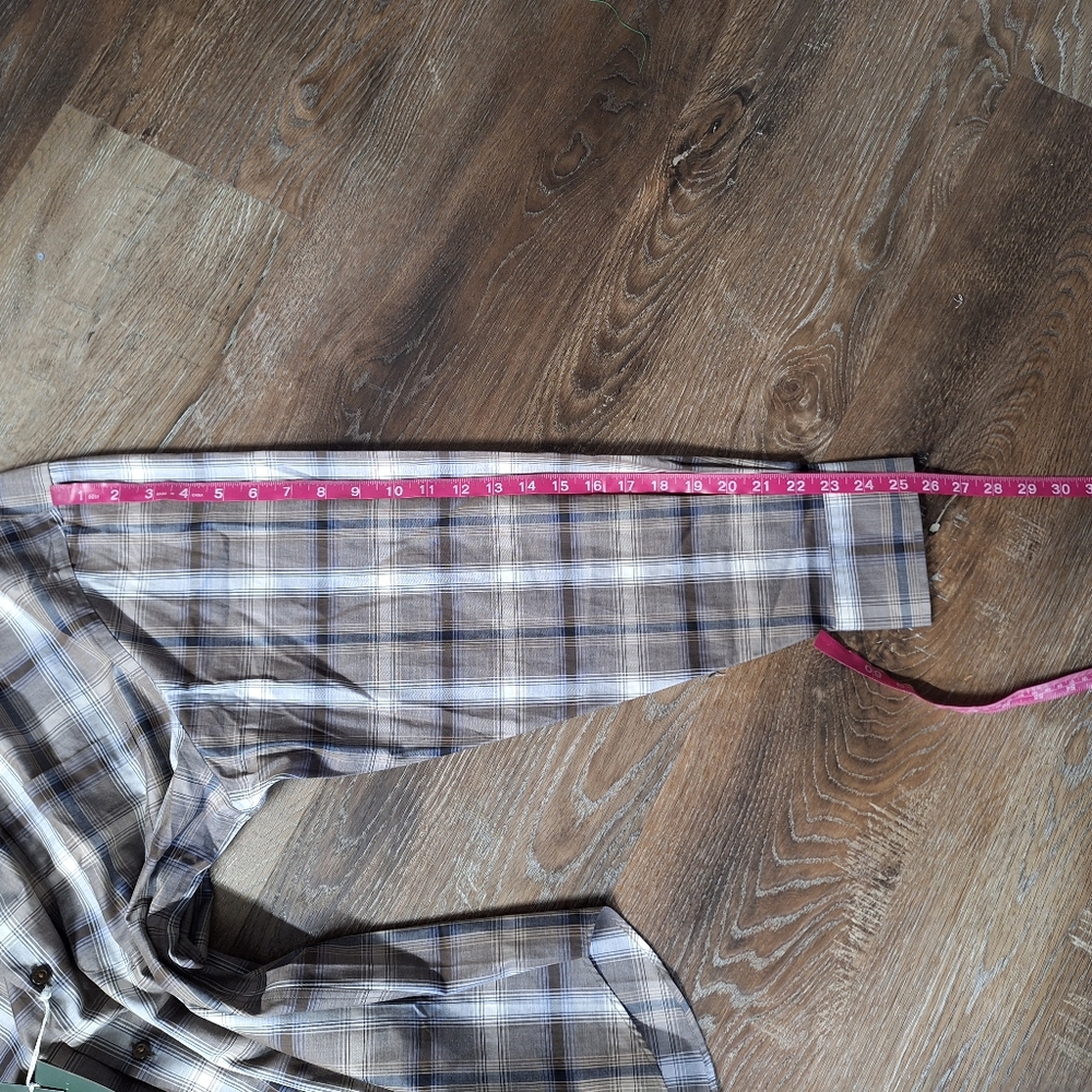 Robert Talbott Brown Plaid Button Down Shirt XL, … - image 9